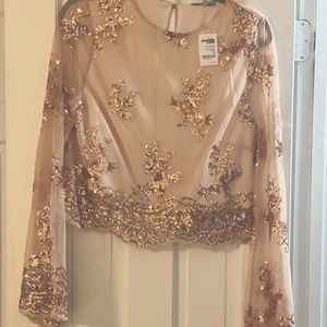 Rose Gold Sequin Top